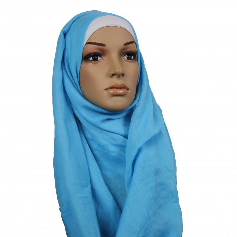 Ocean Blue Cotton Hijab