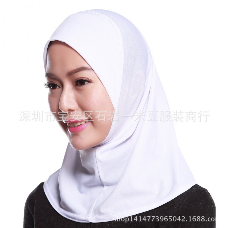 White 43cm Mini One piece Base Ready Hijab 