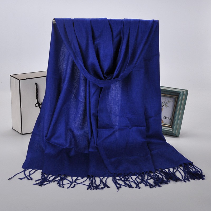 Sapphire Plain Cotton Satin Pashmina Hijab