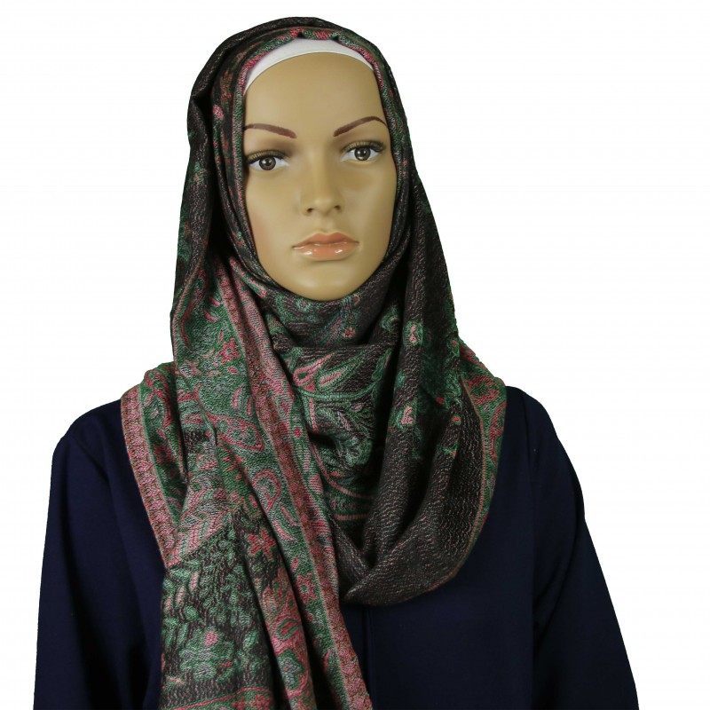 Black Garden Paisley Pashmina