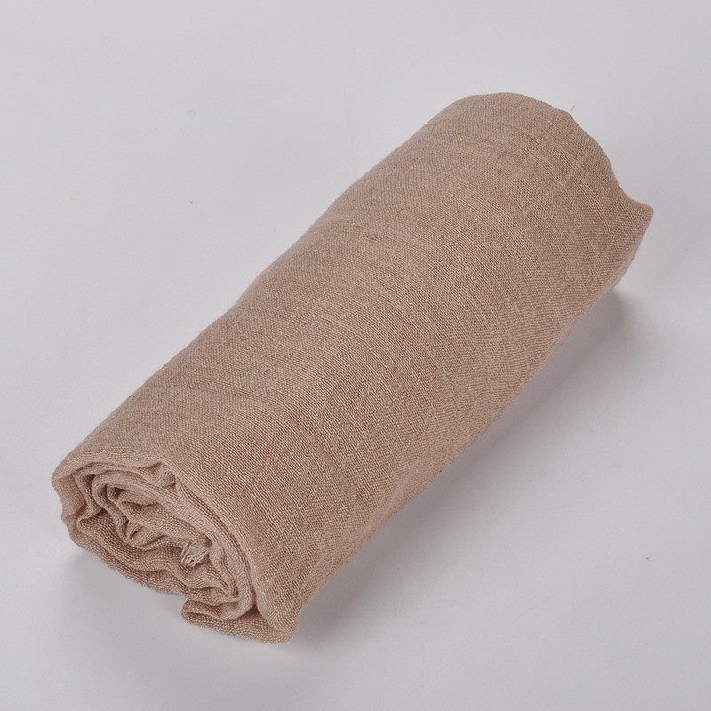 Khaki Plain Maxi Tassel 180x90cm Cotton Hijab