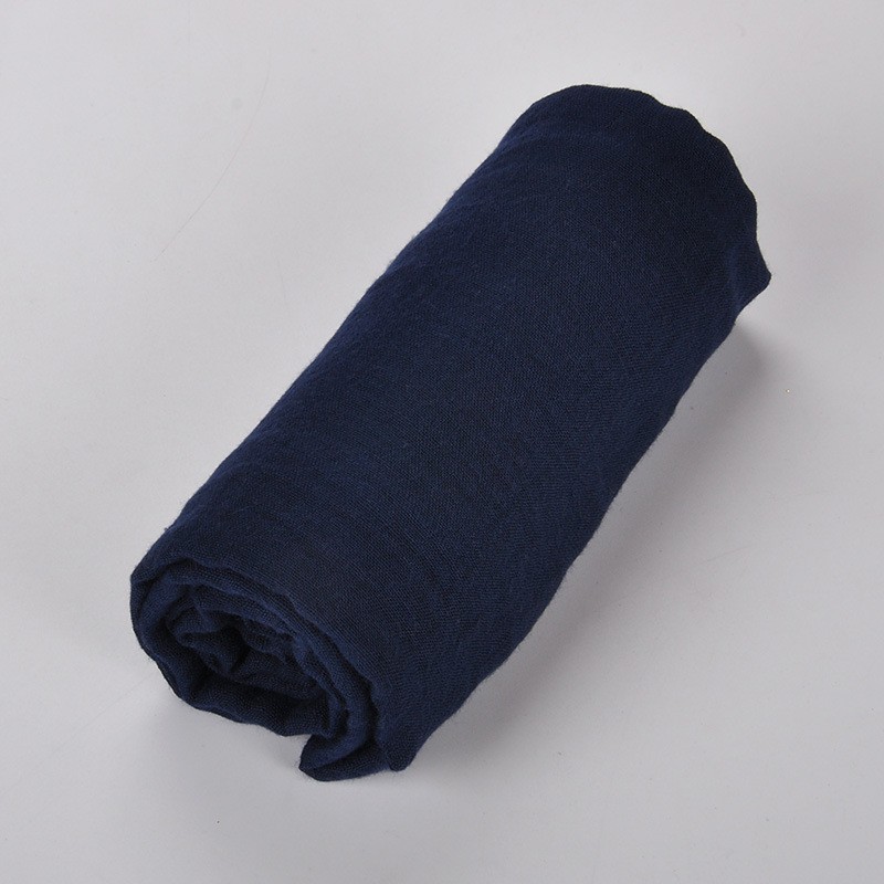 Navy Plain Maxi Tassel 180x90cm Cotton Hijab