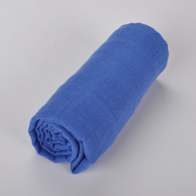 Denim Blue Plain Maxi Tassel 180x90cm Cotton Hijab