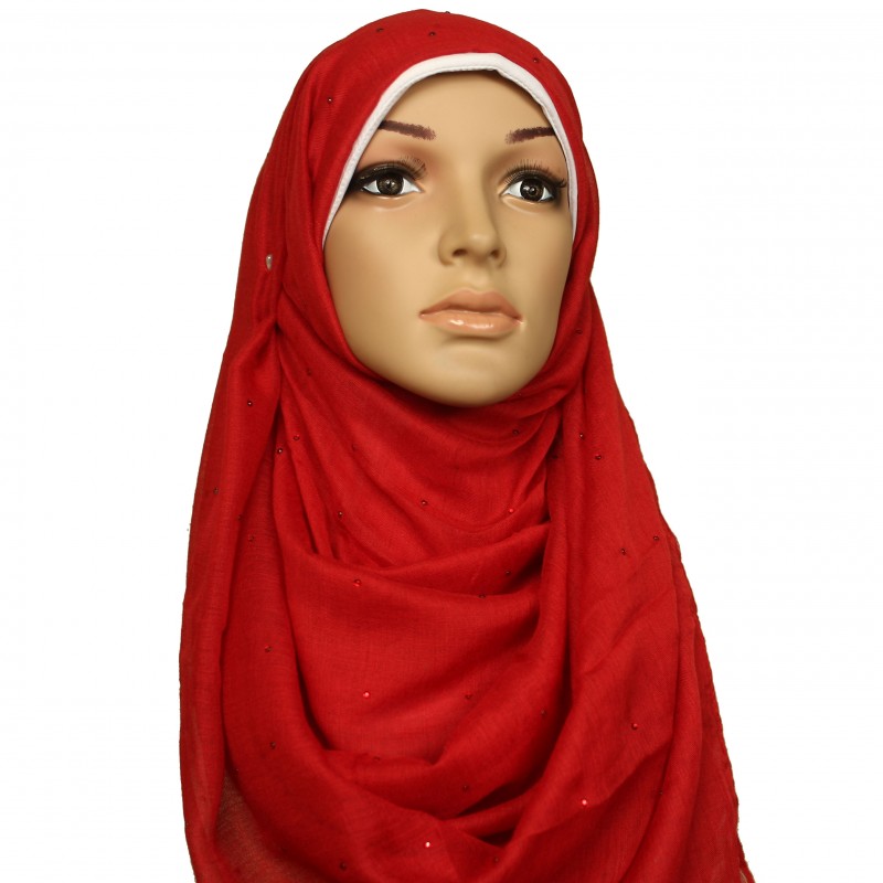 Red Crystal Maxi Hijab