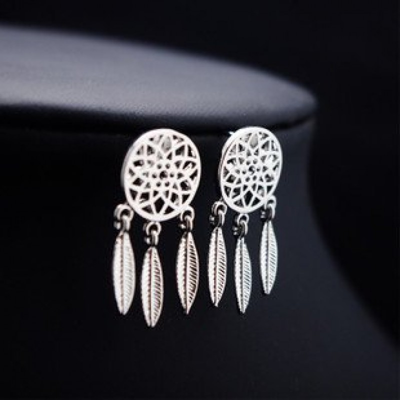 Silver Dreamcatcher Studs