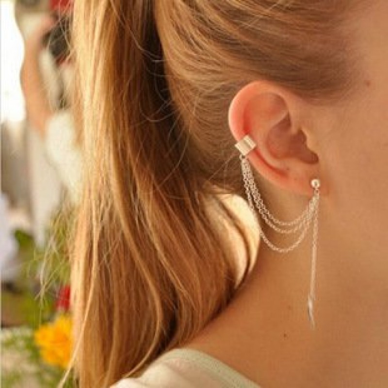 Silver Chain and Ear Clasp