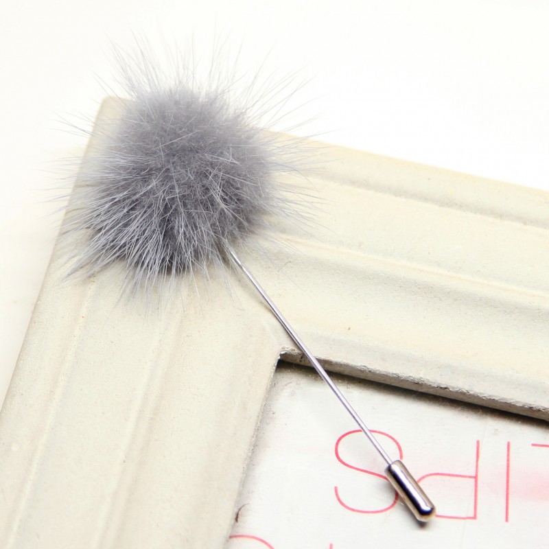 gray Puffy Hijab Pin 