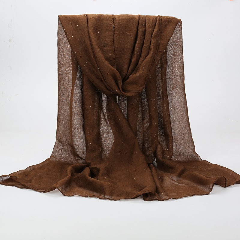 Coffee Maxi Gold Glitter Hijab