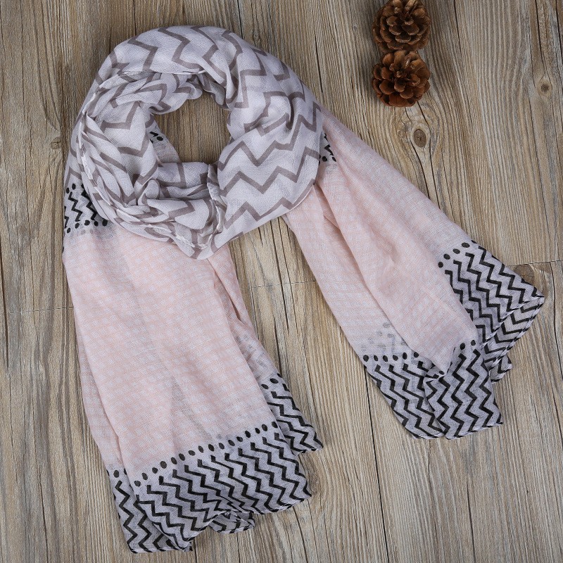 Coffee Zig Zag Mix Print Hijab