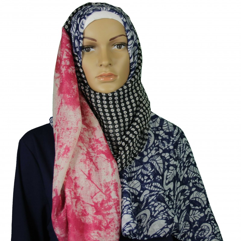 Pink Navy Mixed Hijab