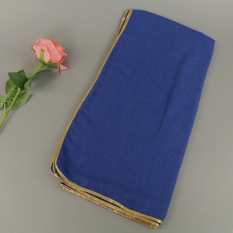 Sapphire Gold Piping Cotton Hijab