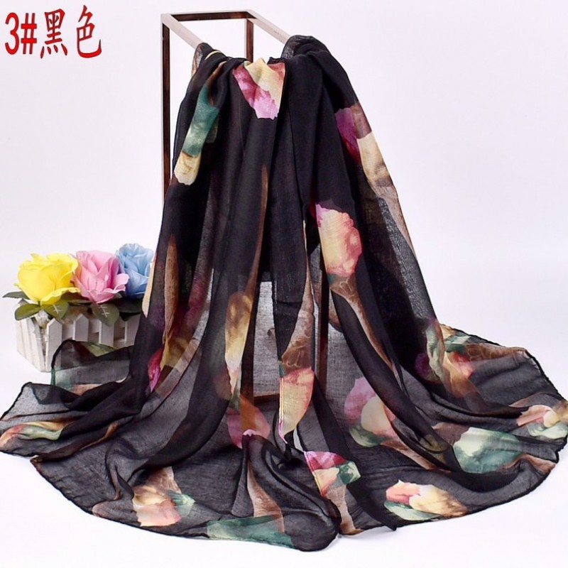 Black Ice Cream Viscose Print Hijab