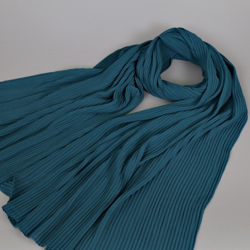 deep haqing Pearl Chiffon Crinkle Hijab