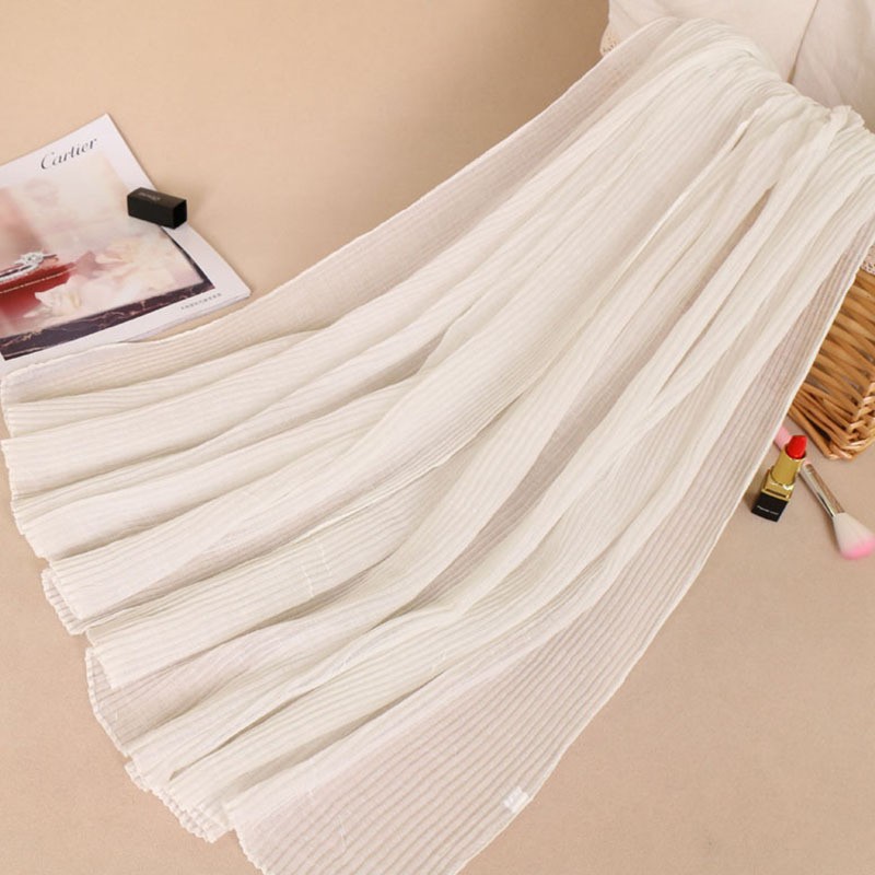White Ripple Crinkle Viscose Hijab
