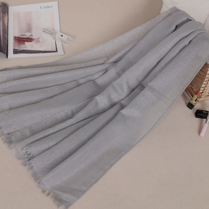 Medium Gray Silver Weave Cotton Hijab