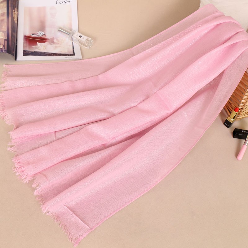 Pink Silver Weave Cotton Hijab