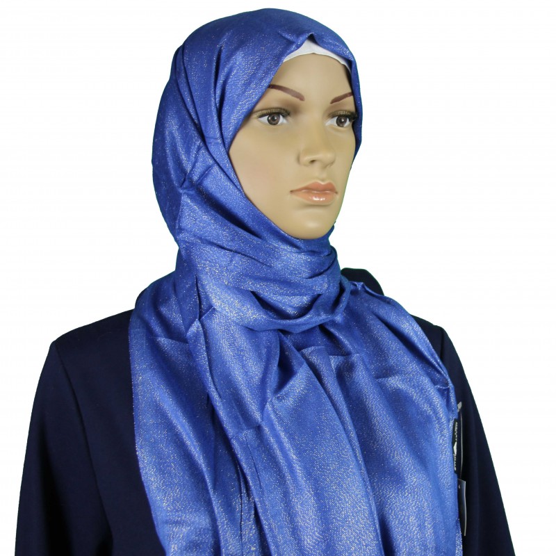 Blue Metallic Shimmer Hijab