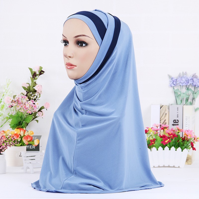 Sky Two Piece Stripe Ready Hijab 