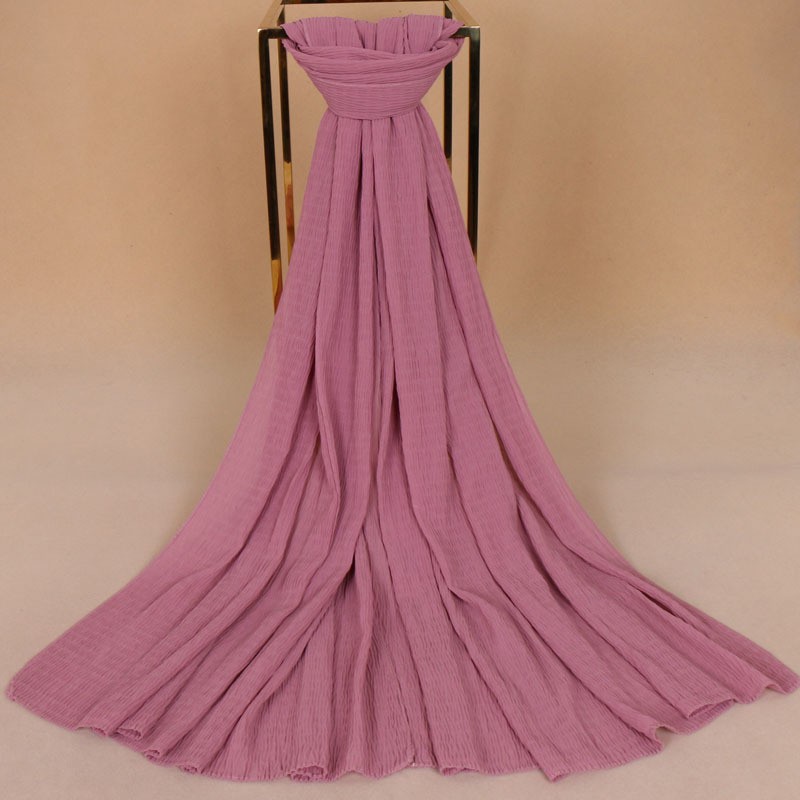 deep skin powder Chiffon Crimp Crinkle Hijab