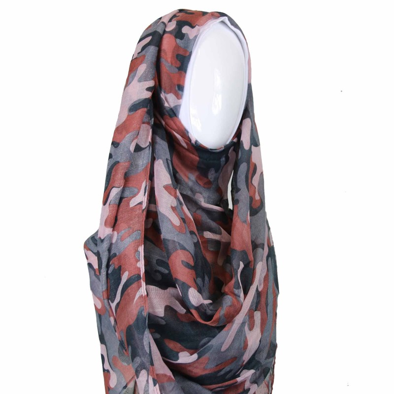 Rust Camouflage Print Hijab