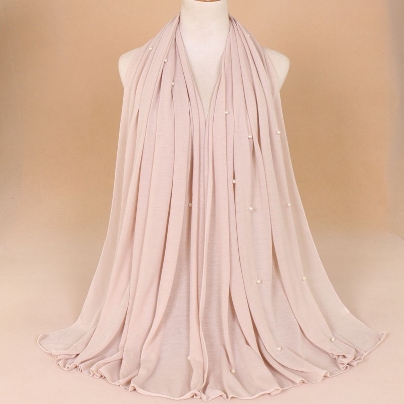 beige Jersey Pearl Hijab