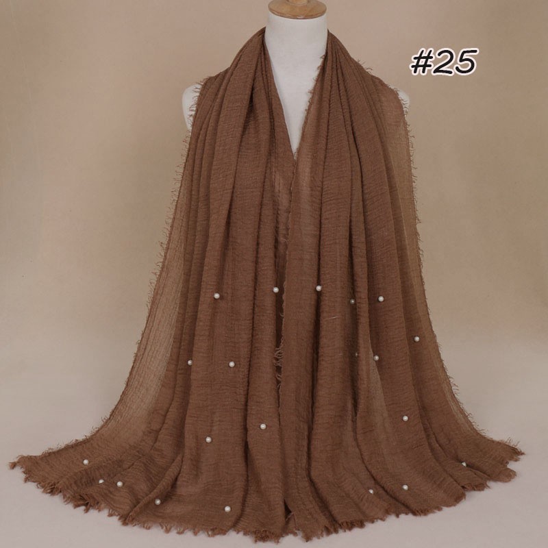medium coffee Pearl Vogue Maxi Hijab