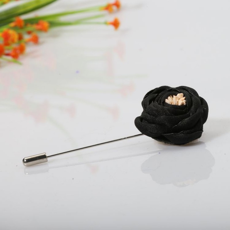 Black Large Floral Rosie Hijab Pin 
