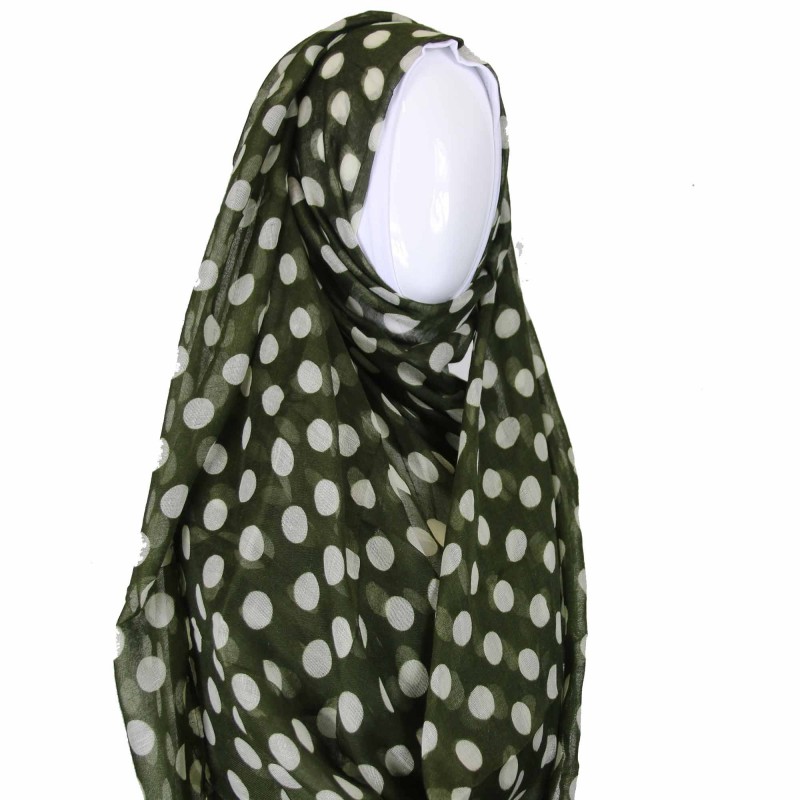 Green Polka Print Hijab