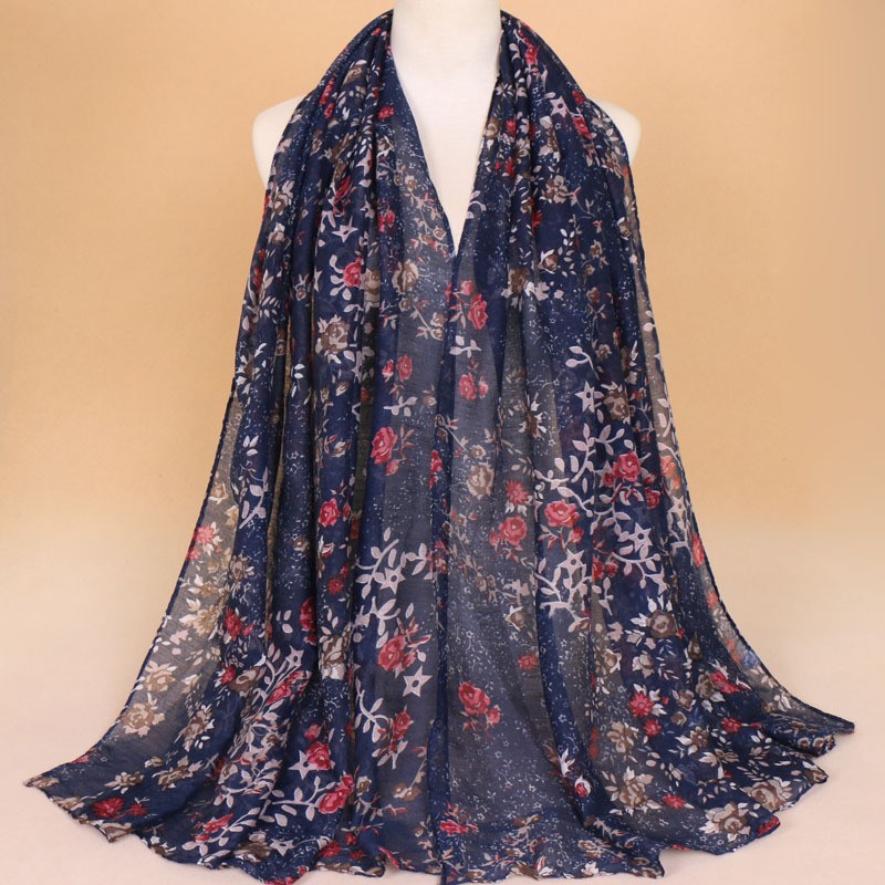Navy Highbury Print Hijab