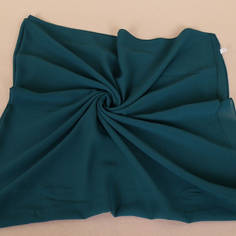 Dark Teal Pearl Chiffon Square Hijab