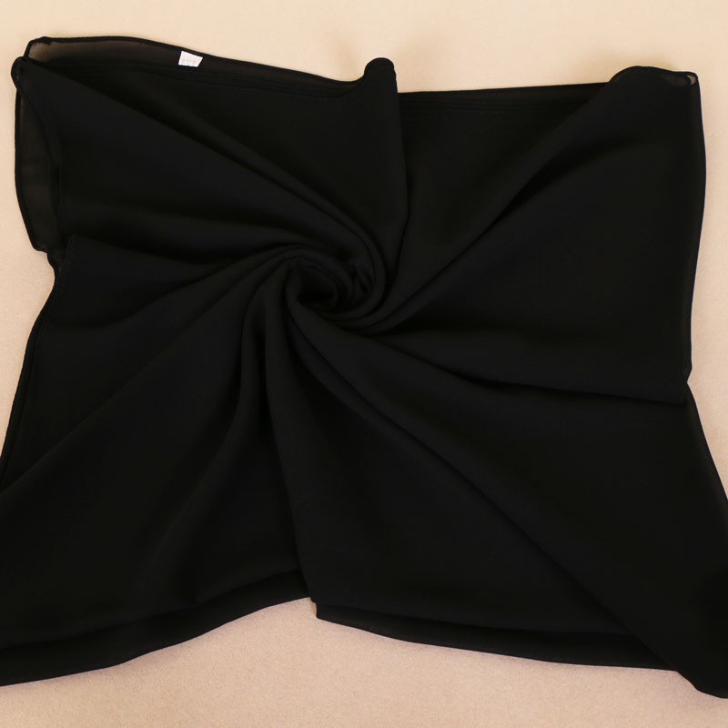 black Pearl Chiffon Square Hijab