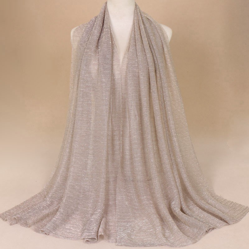 khaki Gold Shimmer Silk Hijab