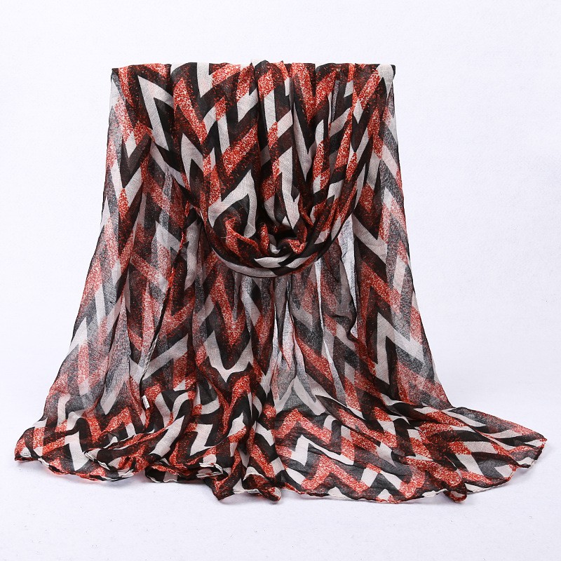 Black Chevron Layer Print Hijab