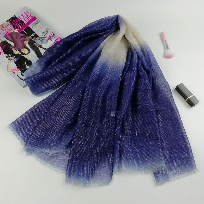 Navy Cotton Shimmer Ombre Hijab