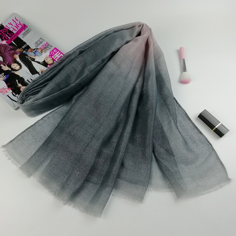 gray powder Cotton Shimmer Ombre Hijab