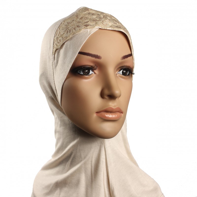 Camel Lace Hijab Full Underscarf