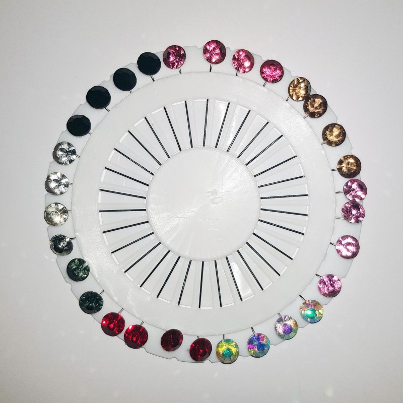 Bright Colours Crystal Hijab Pins Clearance