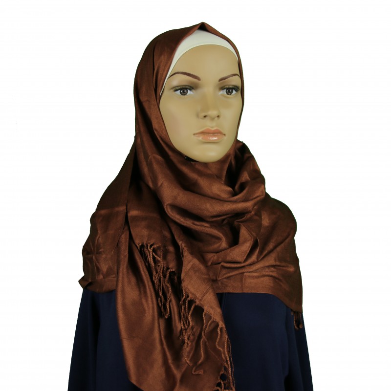 Light Brown Satin Pashmina Hijab