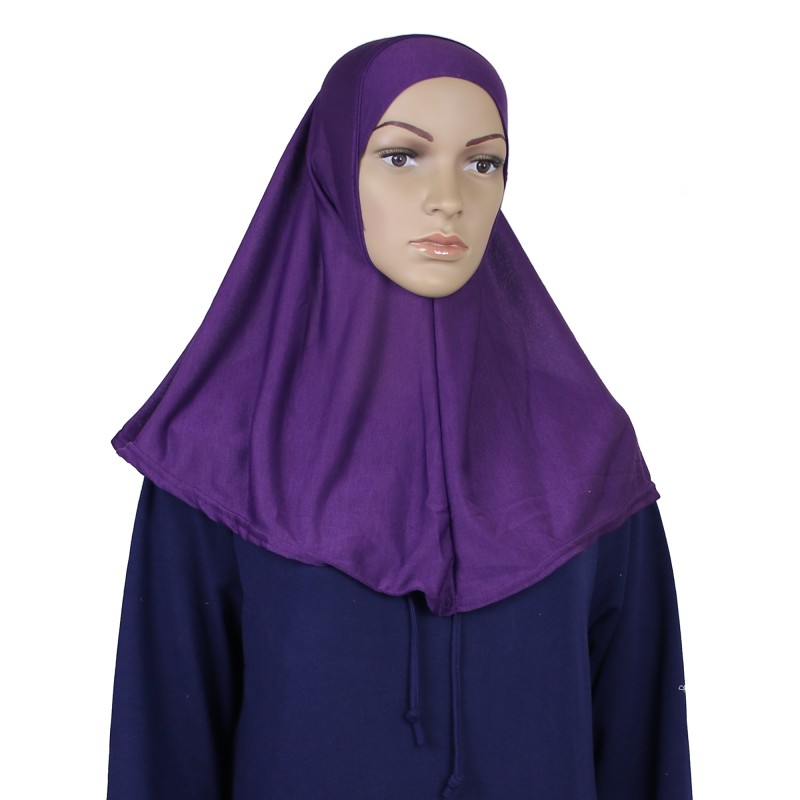Plum Short Khimar - One Piece