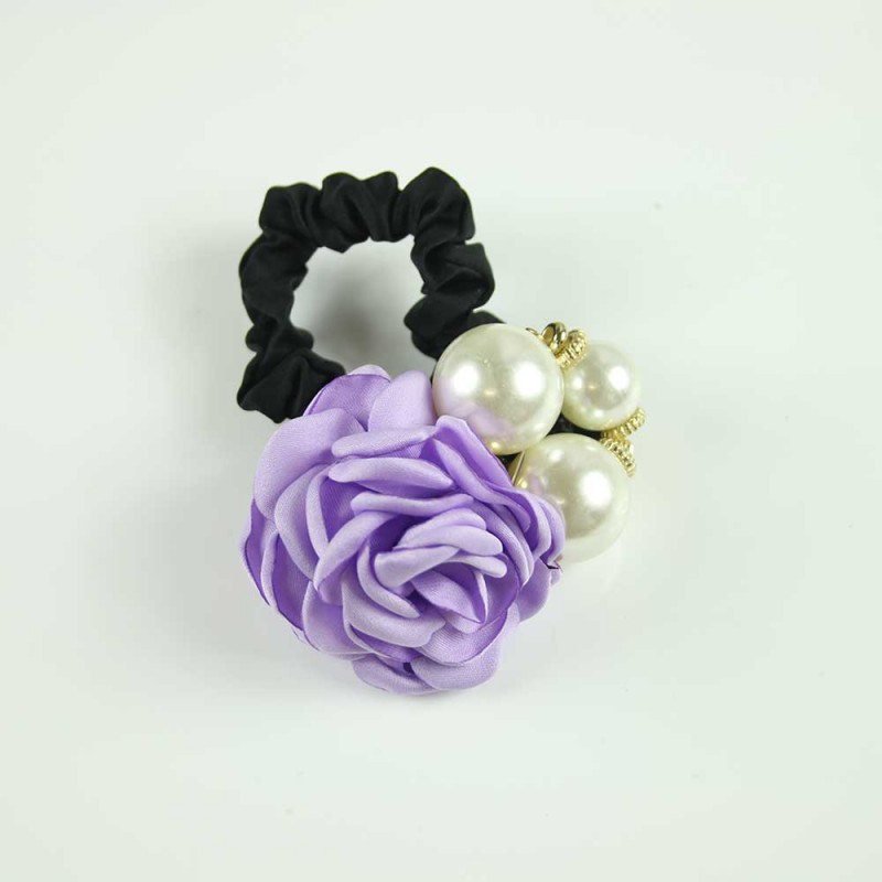 Purple rose three pearl hairband