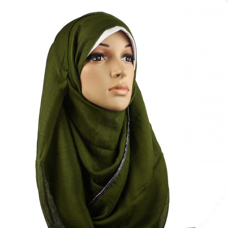 Green Silver Chain Hijab