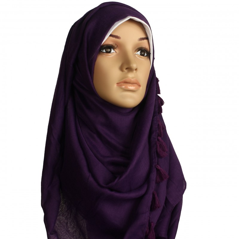 Plum Tassel Hijab