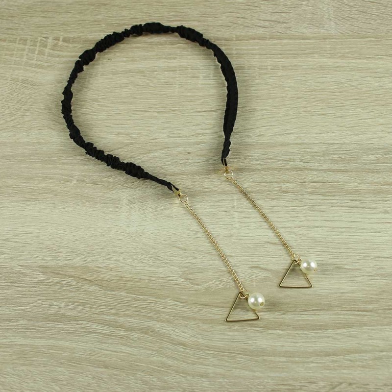 Black triangle drop headband