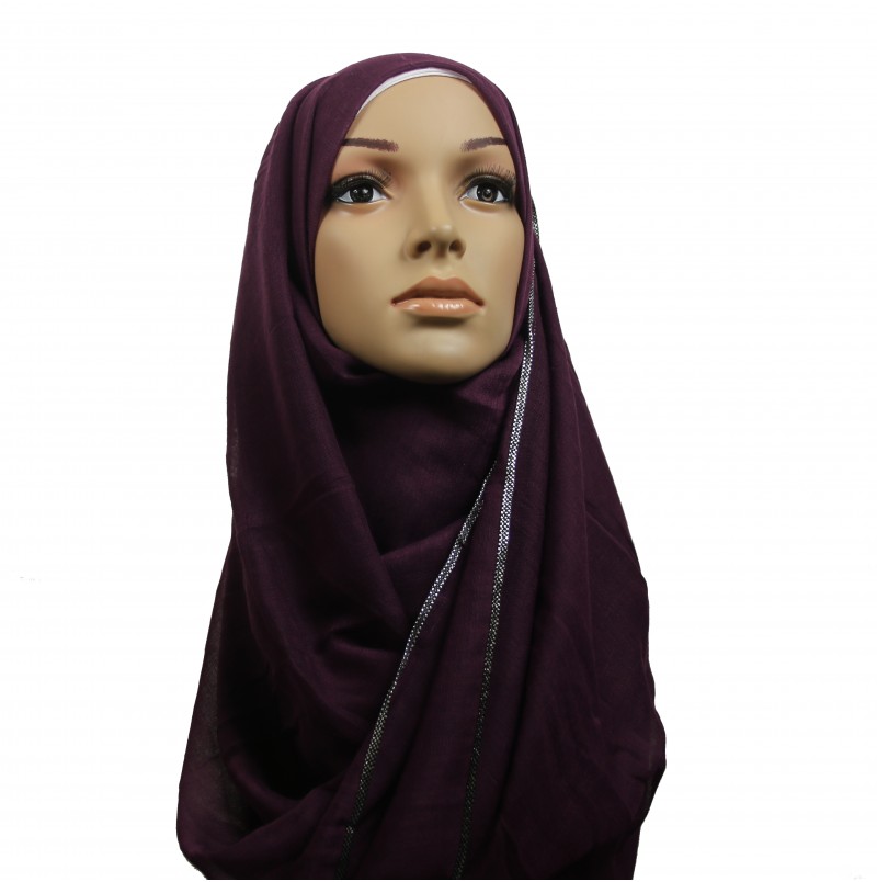 Deep Purple Silver Chain Hijab
