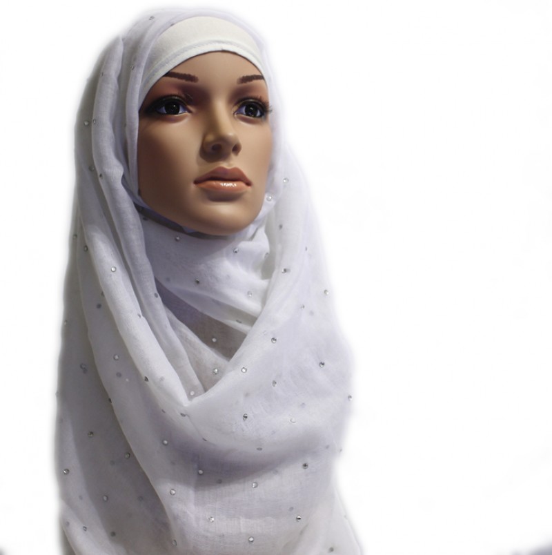 White Diamante Maxi Hijab