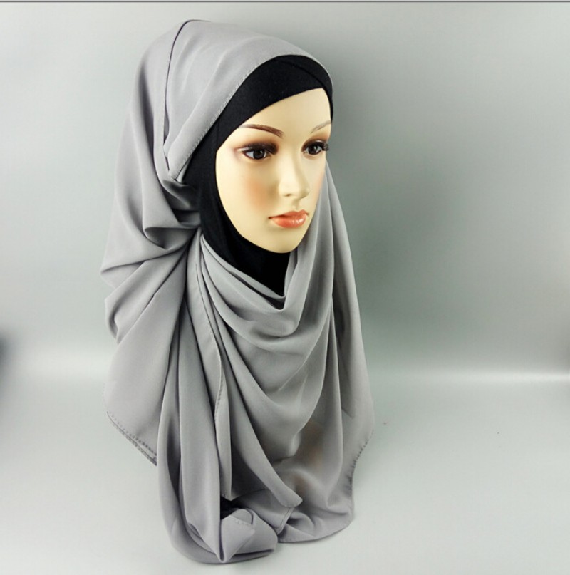 Grey Soft Chiffon Crepe Hijab 