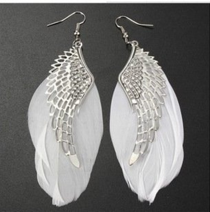 Feathered angel wing earrings