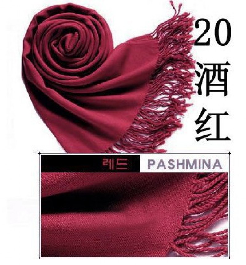  wine red Cashmere 180x70cm Pashmina Hijab