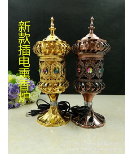 Gold, 32x11cm Electric Bakhoor Incense Burner