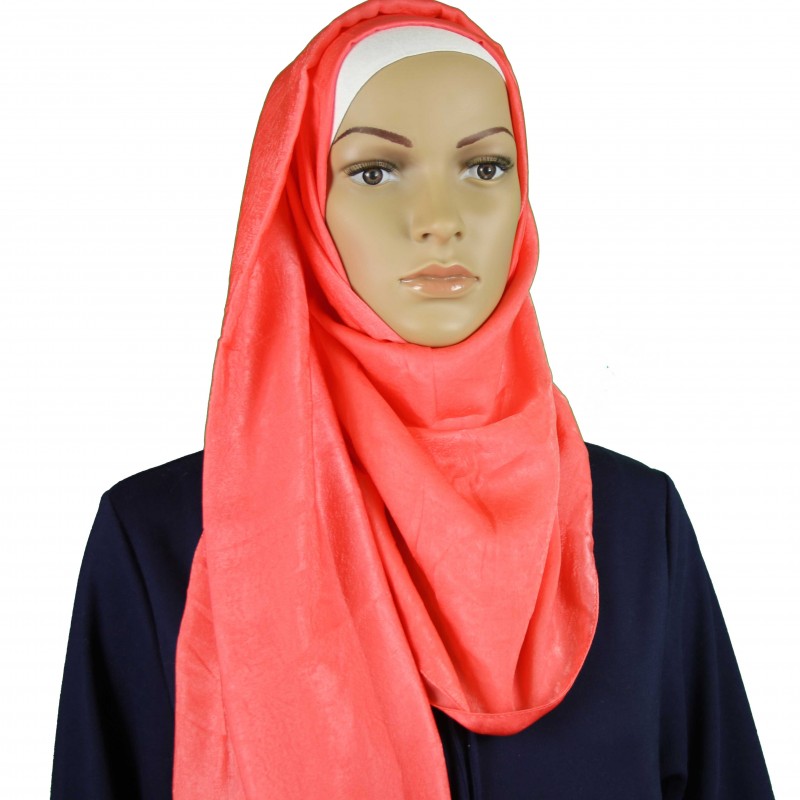 Salmon Velvet Silk Maxi Hijab Clearance